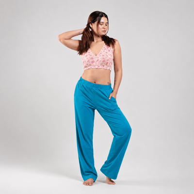 The Coastal Walk Cotton Co-Ord Set For Women – Womens Co-Ord Sets on Brown Living™. SKU: 010CSPinkHibiscus-TealS. Img 2.