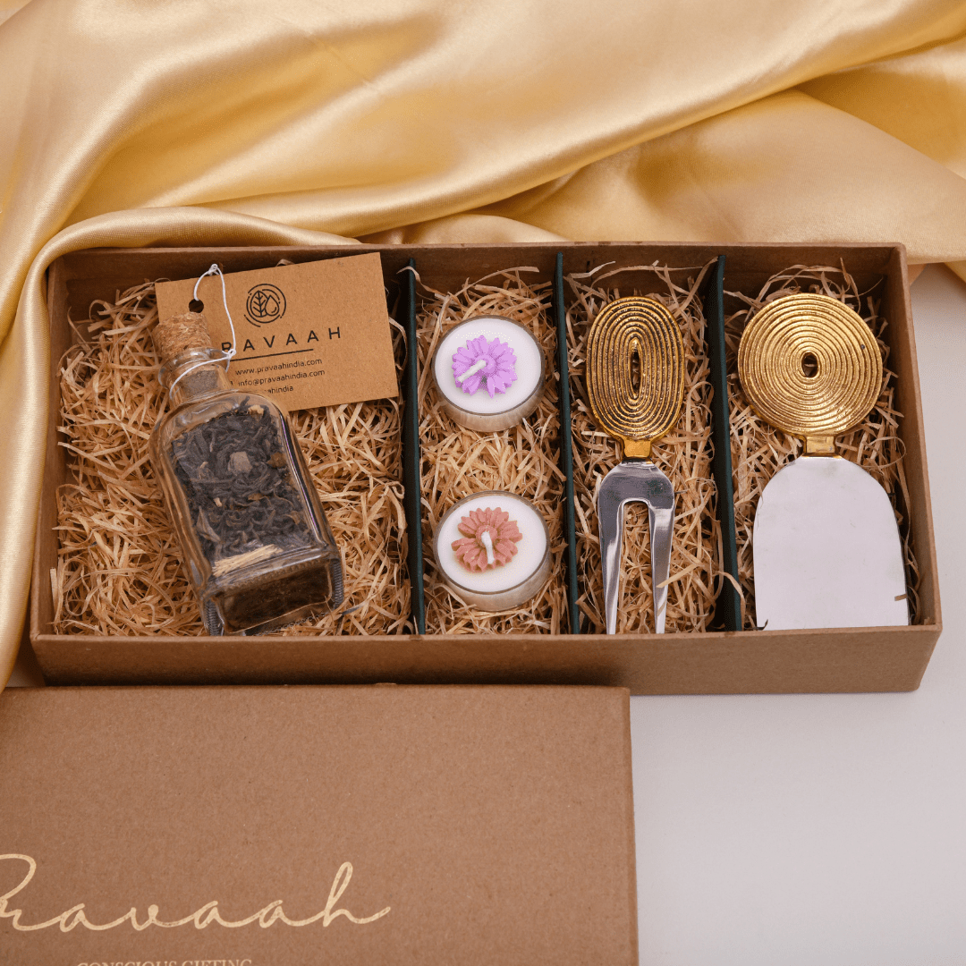 The Curated Hosting Kit | Luxury Gift Box for Hosts – Gift Hampers by Pravaah India available on Brown Living™. Xl Mustafd. SKU: PRA25GH012. Img 3.