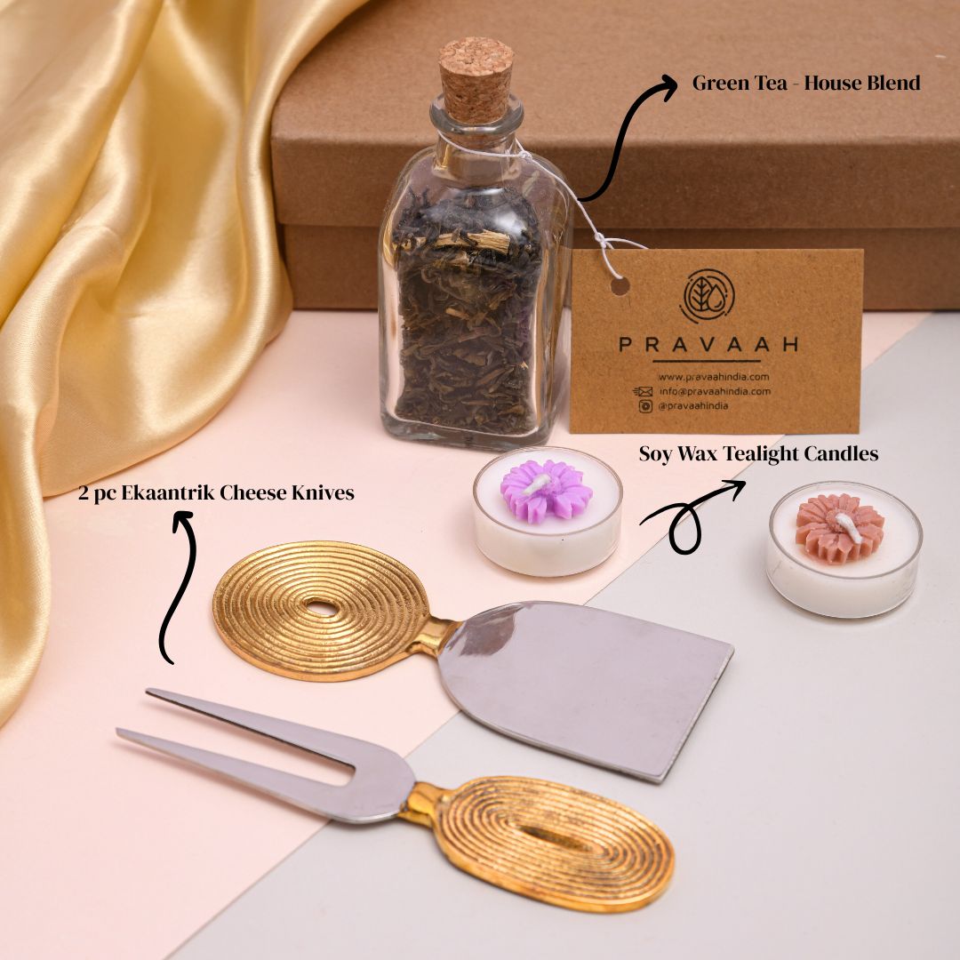 The Curated Hosting Kit | Luxury Gift Box for Hosts – Gift Hampers by Pravaah India available on Brown Living™. Xl Mustafd. SKU: PRA25GH012. Img 2.