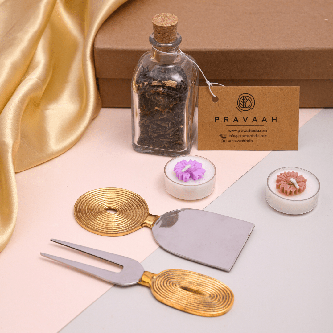 The Curated Hosting Kit | Luxury Gift Box for Hosts – Gift Hampers by Pravaah India available on Brown Living™. Xl Mustafd. SKU: PRA25GH012. Img 4.