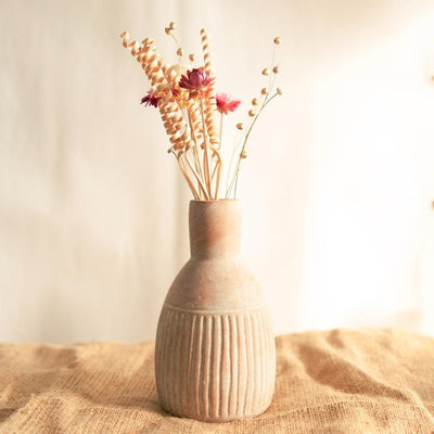 The Earthly Vase with Dried Flower Arrangement – Home Decor on Brown Living™. SKU: V - 345. Img 1.