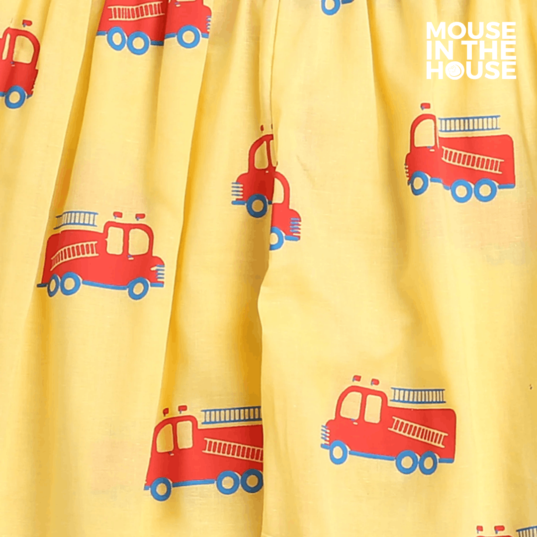 The Fire Fighter Truck - Unisex Kids Cotton Nightwear – Kids Pyjamas on Brown Living™. SKU: MITHNW-014-1. Img 9.