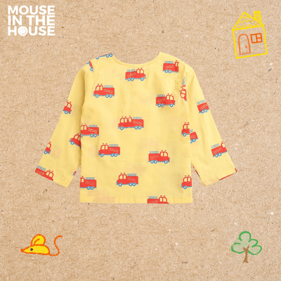 The Fire Fighter Truck - Unisex Kids Cotton Nightwear – Kids Pyjamas on Brown Living™. SKU: MITHNW-014-1. Img 5.