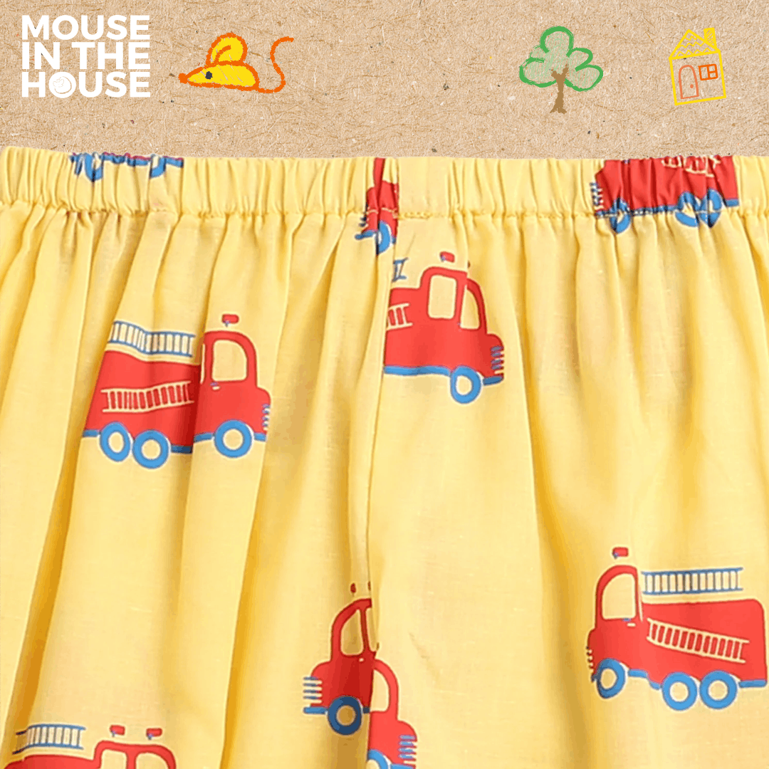 The Fire Fighter Truck - Unisex Kids Cotton Nightwear – Kids Pyjamas on Brown Living™. SKU: MITHNW-014-1. Img 7.