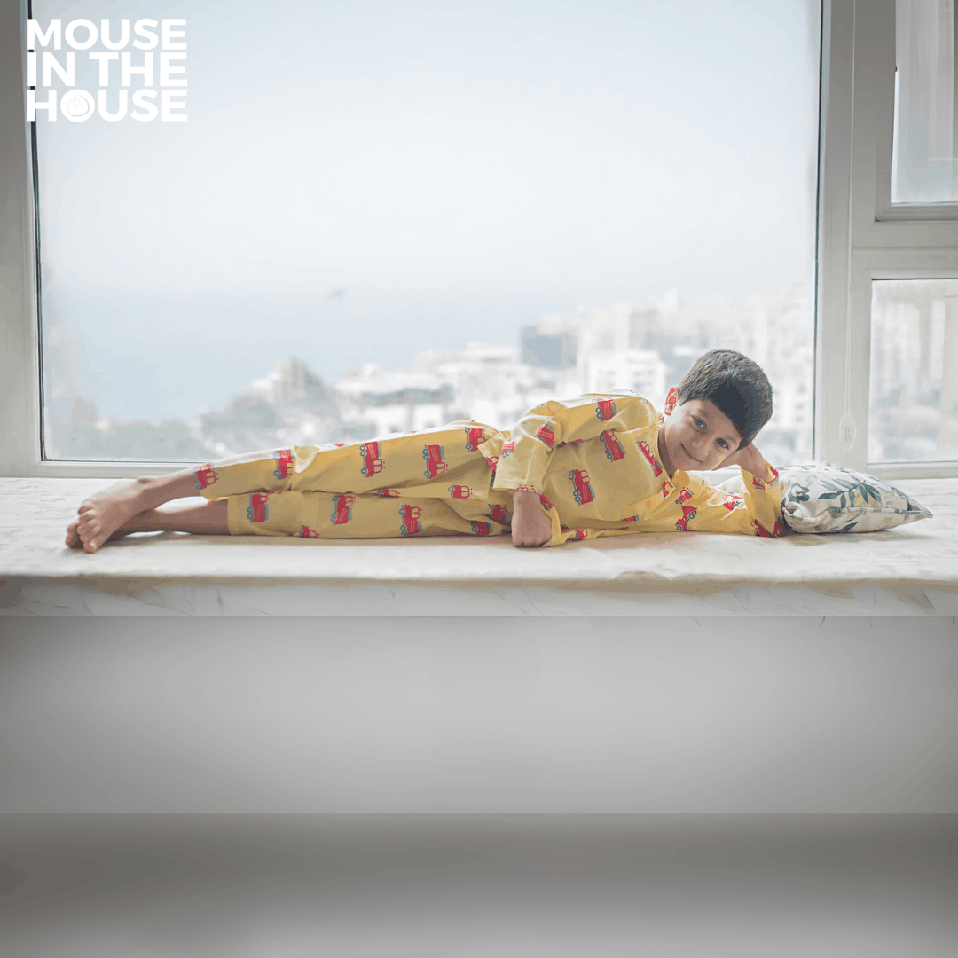 The Fire Fighter Truck - Unisex Kids Cotton Nightwear – Kids Pyjamas on Brown Living™. SKU: MITHNW-014-1. Img 3.