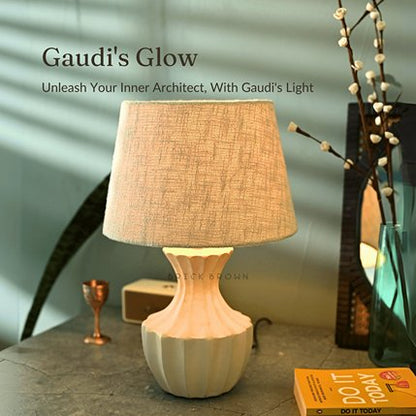 The Gaudian Night Lamp | Handcrafted Mango Wood Table Lamp | Verified Sustainable by Brown Living™