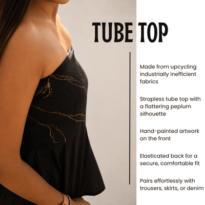 The Geet Black Tube Top| Strapless Party Wear – Womens Top on Brown Living™. SKU: TU02. Img 11.