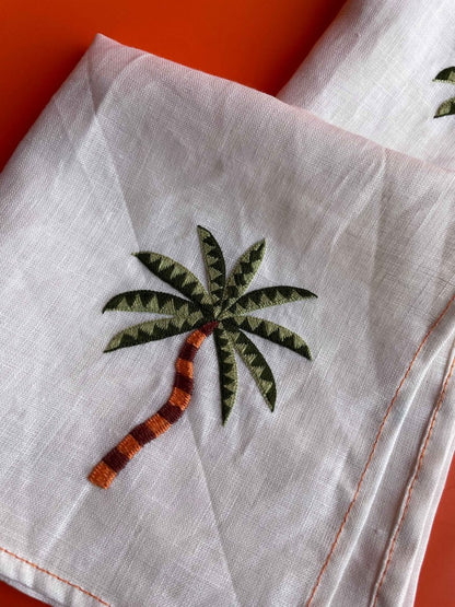 The Greet Sheet - Table Napkin – Table Decor by Rasa Home available on Brown Living™. Sunset Palm - Table Nakin . SKU: TNPT5. Img 8.