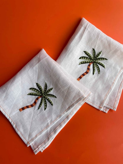 The Greet Sheet - Table Napkin – Table Decor by Rasa Home available on Brown Living™. Sunset Palm - Table Nakin . SKU: TNPT5. Img 7.