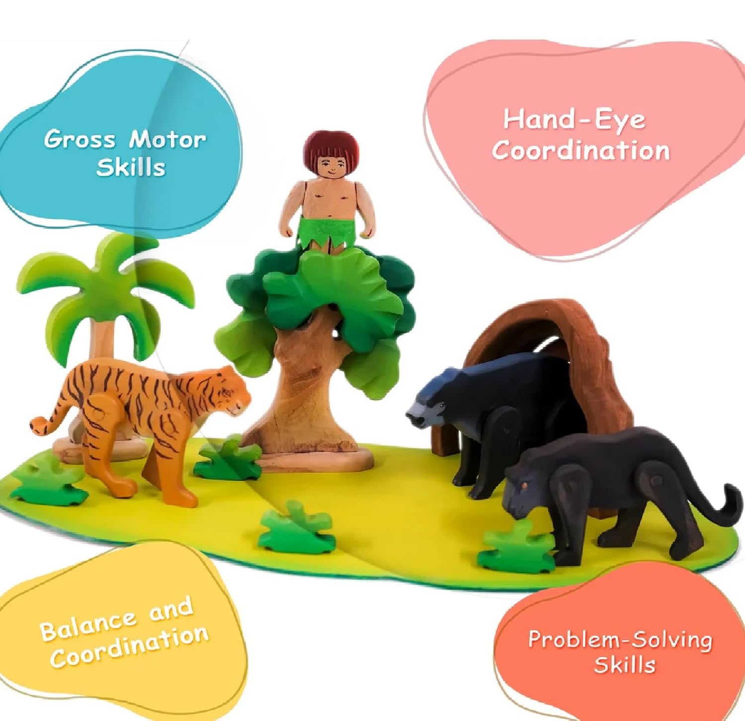 The Jungle Diaries Toy – Montessori Wooden Jungle Animal Playset – Learning & Educational Toys on Brown Living™. SKU: jungle. Img 7.