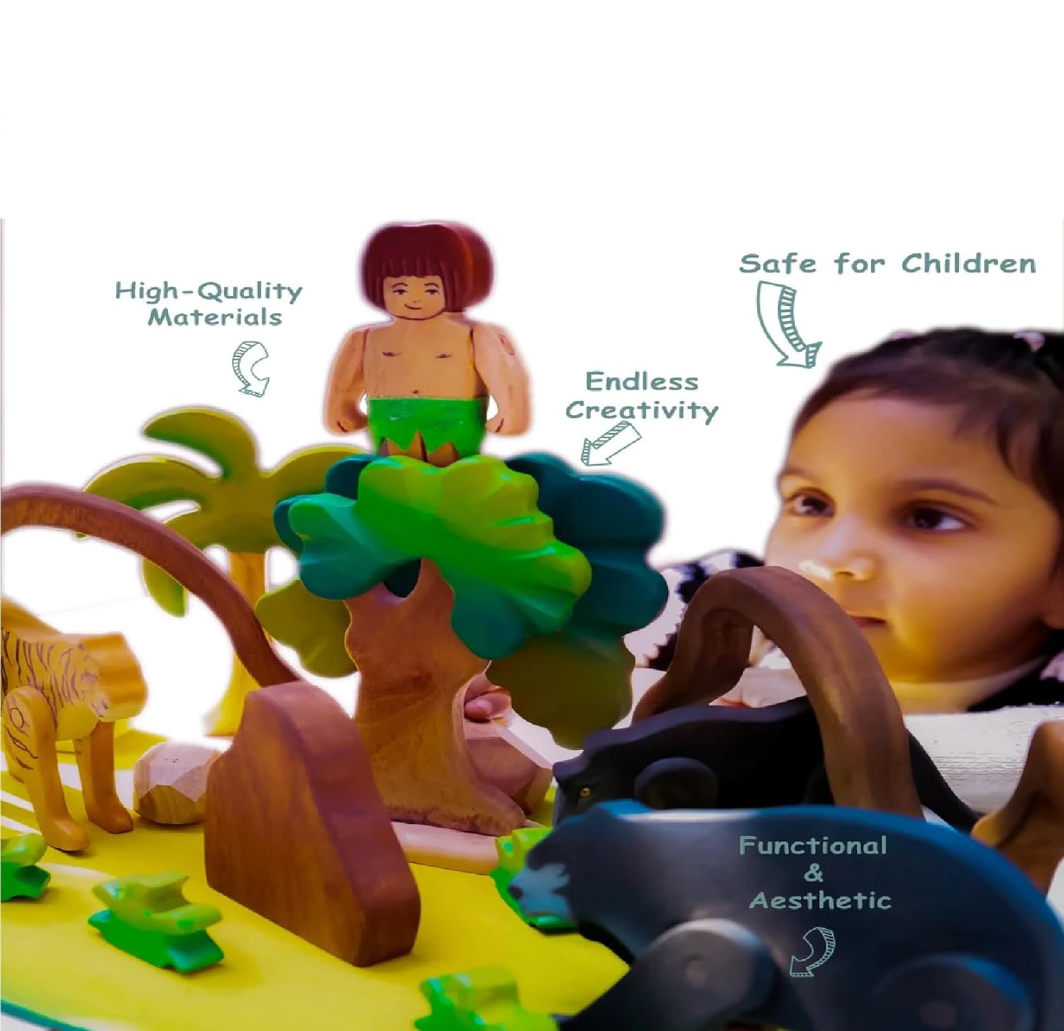 The Jungle Diaries Toy – Montessori Wooden Jungle Animal Playset – Learning & Educational Toys on Brown Living™. SKU: jungle. Img 3.