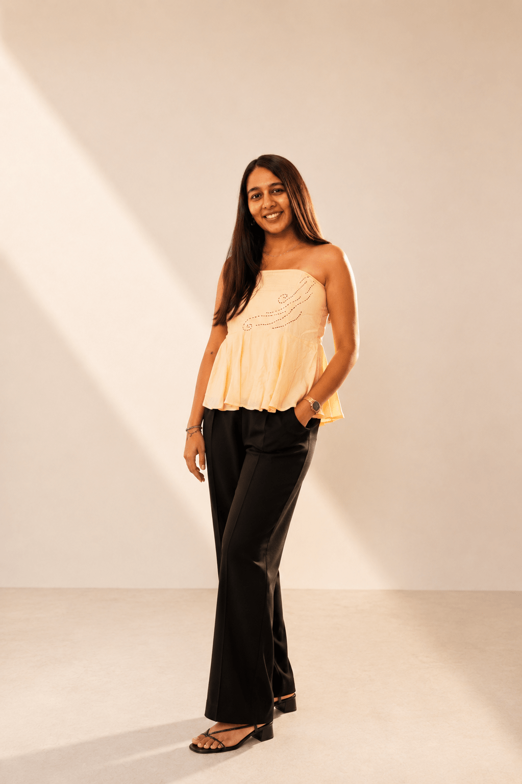The Khoobsurat Offwhite Tube Top | Ethnic Print Strapless Summer Wear – Womens Top on Brown Living™. SKU: TU101. Img 6.