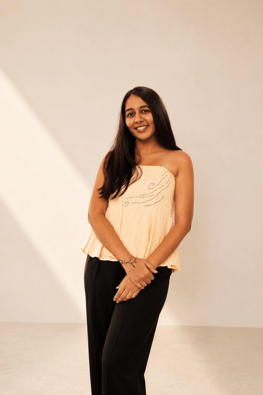 The Khoobsurat Offwhite Tube Top | Ethnic Print Strapless Summer Wear – Womens Top on Brown Living™. SKU: TU12. Img 5.