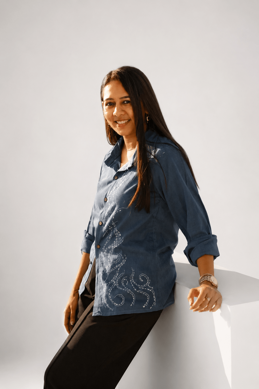 The Khoobsurat Shirt | Contemporary Casual Shirt For Women – Womens Shirt on Brown Living™. SKU: SH06. Img 7.