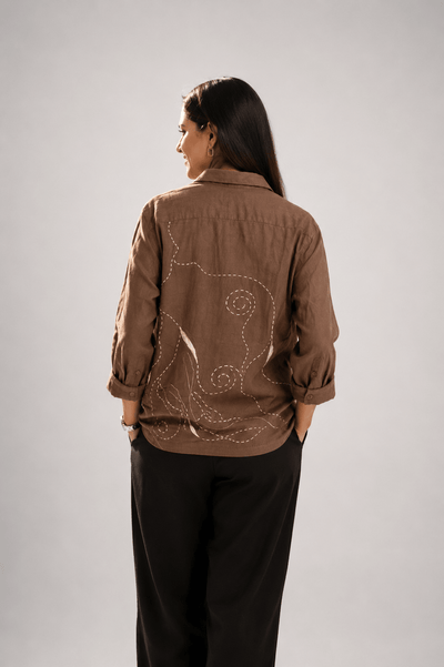 The Khoobsurat Shirt | Contemporary Casual Shirt For Women – Womens Shirt on Brown Living™. SKU: SH61. Img 9.