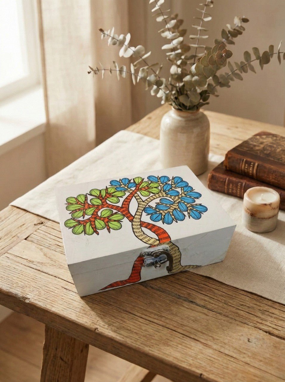 The Living Tree Chest Utility Box | Handcrafted Decorative Storage – Home Decor on Brown Living™. SKU: GDBPSBMDMC01. Img 2.