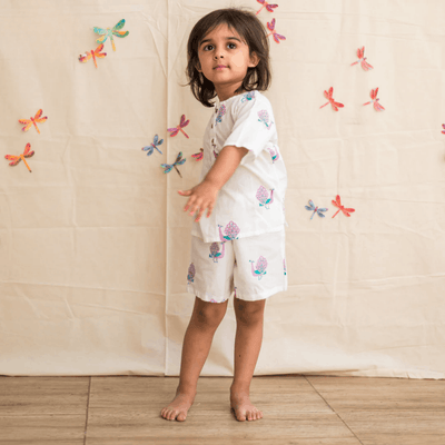 The Magestic Peacock - Unisex Kids Cotton Nightdress – Kids Pajamas on Brown Living™. SKU: MITHNW-095-1. Img 2.