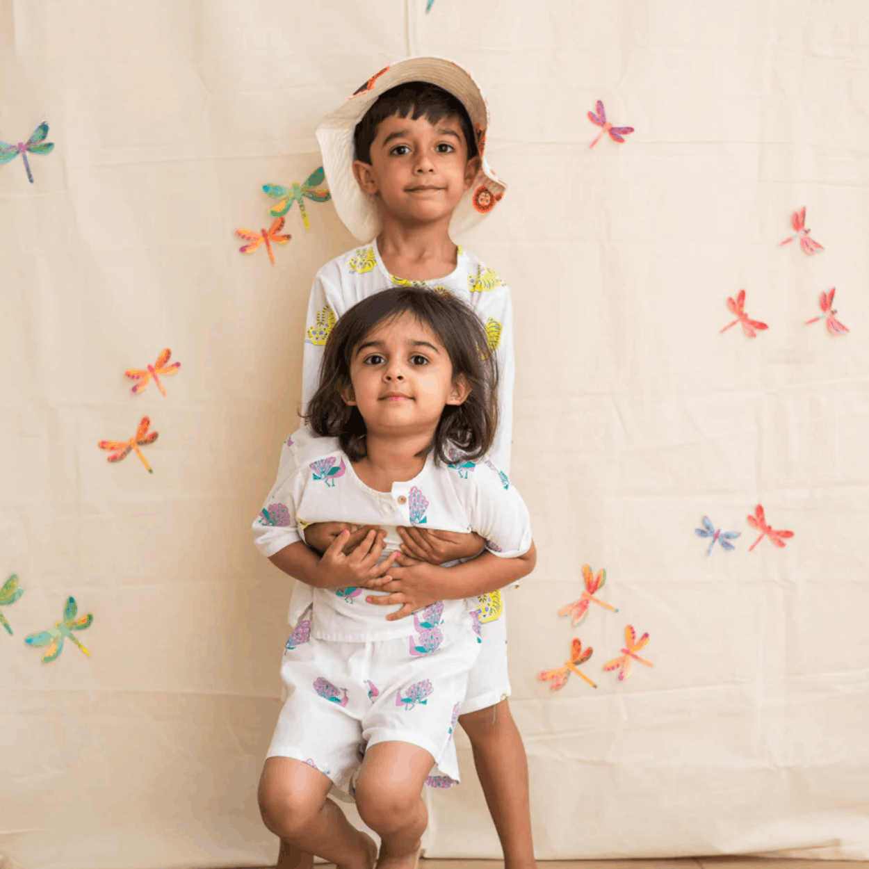 The Magestic Peacock - Unisex Kids Cotton Nightdress – Kids Pajamas on Brown Living™. SKU: MITHNW-095-1. Img 4.