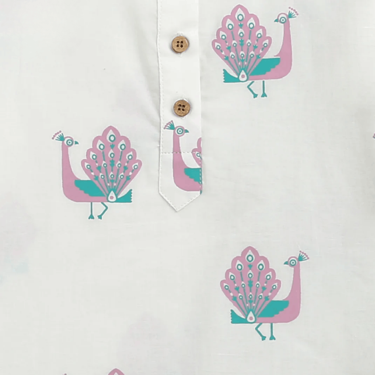 The Magestic Peacock - Unisex Kids Cotton Nightdress – Kids Pajamas on Brown Living™. SKU: MITHNW-095-1. Img 7.
