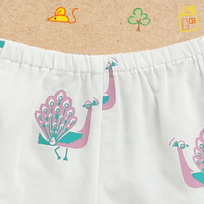 The Magestic Peacock - Unisex Kids Cotton Nightdress – Kids Pajamas on Brown Living™. SKU: MITHNW-095-1. Img 8.