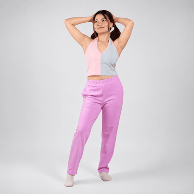 The Moonlight Muse Organic Cotton Co-Ord Set for Women – Womens Co-Ord Sets on Brown Living™. SKU: 004CSPinkGrey-BlushPink-S. Img 3.