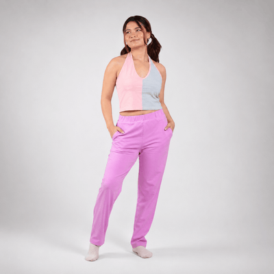 The Moonlight Muse Organic Cotton Co-Ord Set for Women – Womens Co-Ord Sets on Brown Living™. SKU: 004CSPinkGrey-BlushPink-S. Img 4.