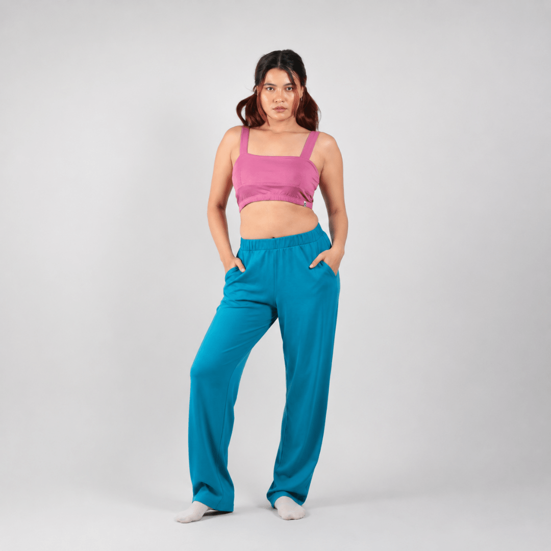 The Ocean Breeze Muse Organic Cotton Co-Ord Set – Womens Co-Ord Sets on Brown Living™. SKU: 013CSPink-TealS. Img 1.