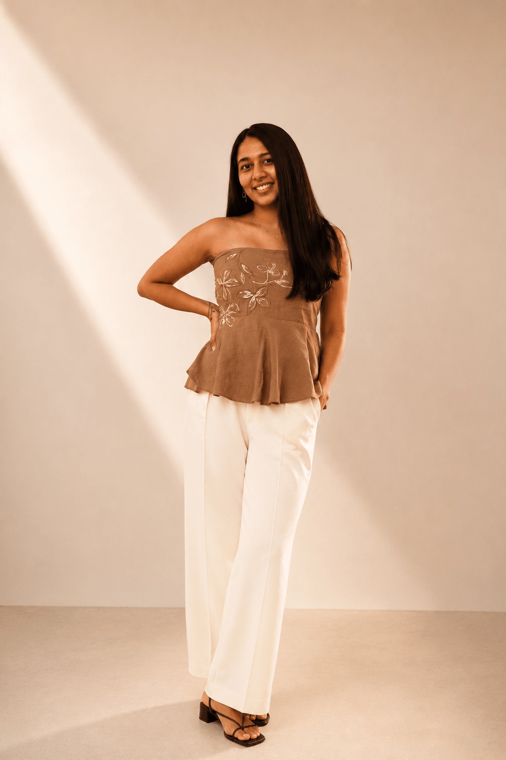 The Phool Handpainted Tube Top | Artisan Painted Summer Wear – Womens Top on Brown Living™. SKU: TU105. Img 7.