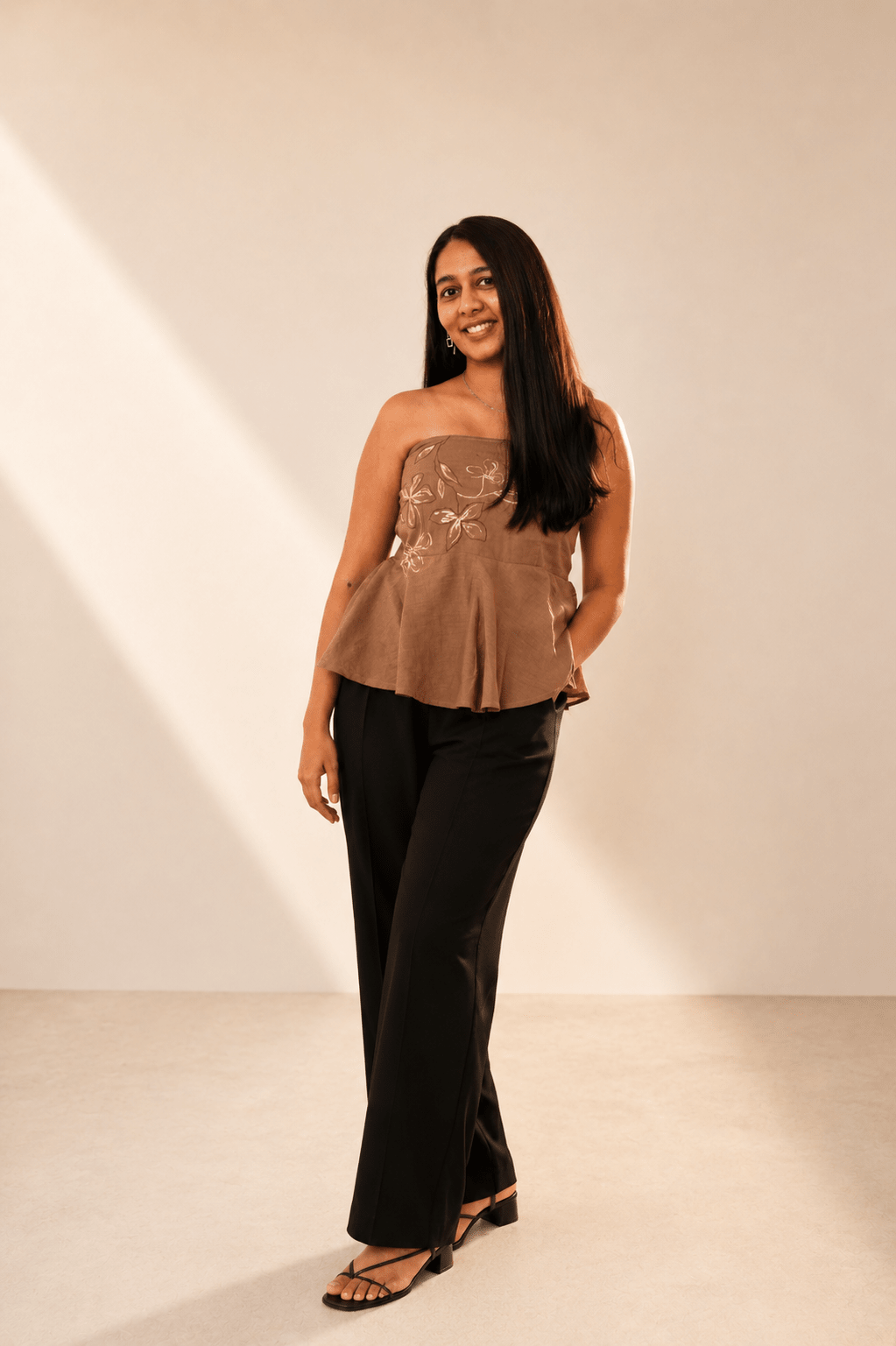 The Phool Handpainted Tube Top | Artisan Painted Summer Wear – Womens Top on Brown Living™. SKU: TU105. Img 9.