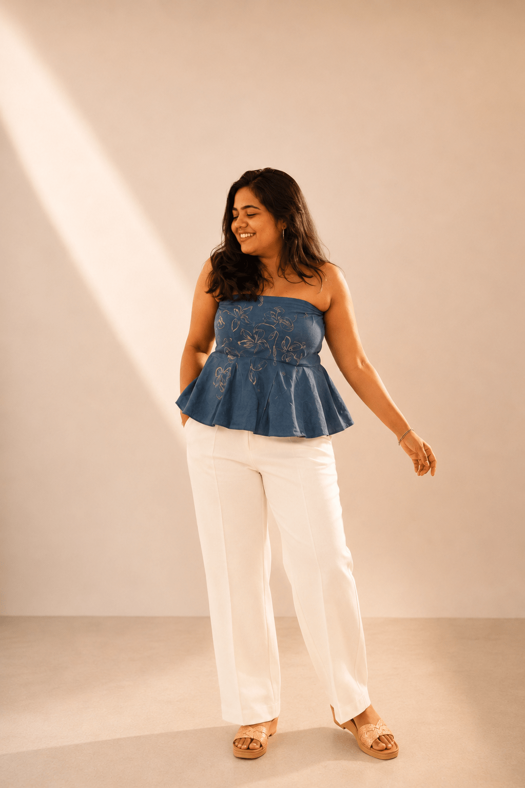 The Phool Handpainted Tube Top | Artisan Painted Summer Wear – Womens Top on Brown Living™. SKU: TU23. Img 10.