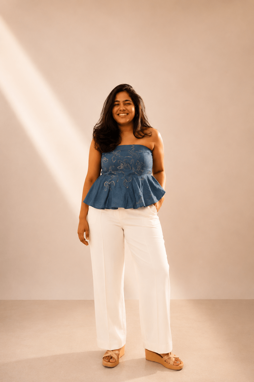 The Phool Handpainted Tube Top | Artisan Painted Summer Wear – Womens Top on Brown Living™. SKU: TU24N. Img 11.