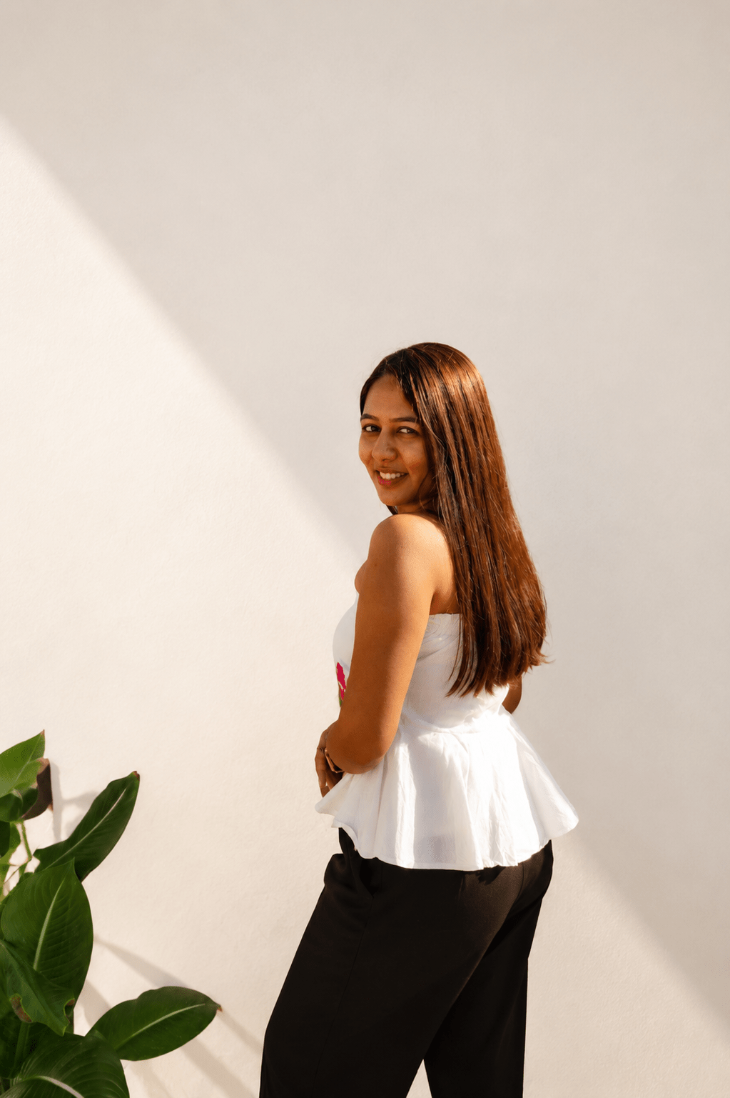 The POO tube top | Flower Applique | Strapless Summer Wear – Womens Top on Brown Living™. SKU: TU07. Img 8.