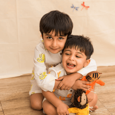 The Regal Lion Unisex Kids Cotton Nightwear Set – Kids Pajamas on Brown Living™. SKU: MITHNW-094-1. Img 5.