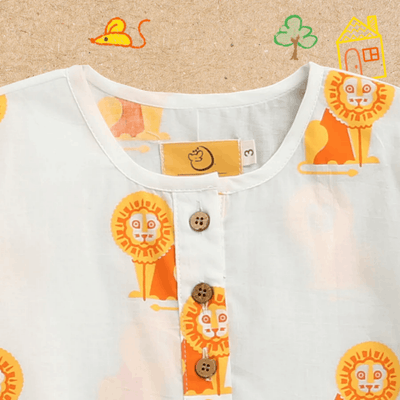 The Regal Lion Unisex Kids Cotton Nightwear Set – Kids Pajamas on Brown Living™. SKU: MITHNW-094-1. Img 8.