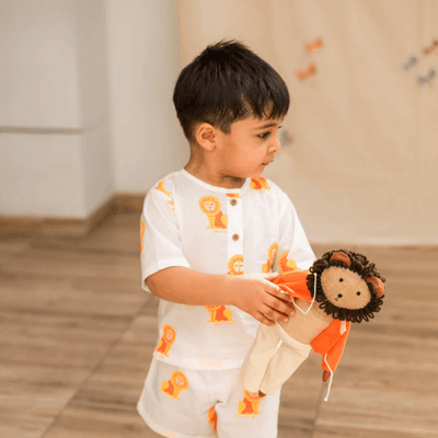 The Regal Lion Unisex Kids Cotton Nightwear Set – Kids Pajamas on Brown Living™. SKU: MITHNW-094-1. Img 10.