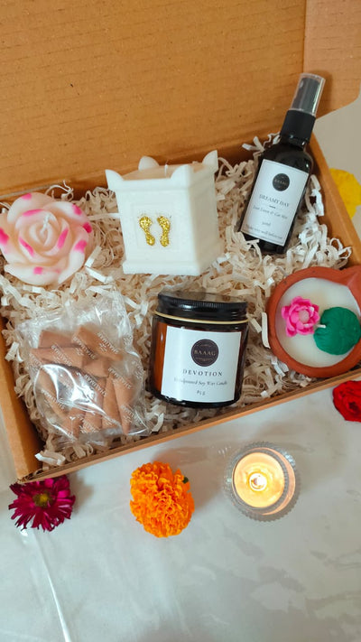 The Sacred Sanctuary Box | Mindful Diwali Gift Hamper – Gift Hampers on Brown Living™. SKU: BGDBB001. Img 1.