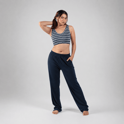 The Seaside Ease Cotton Co-Ord Set For Women – Womens Co-Ord Sets on Brown Living™. SKU: 011CSNavyWhiteStripe-NavyS. Img 2.