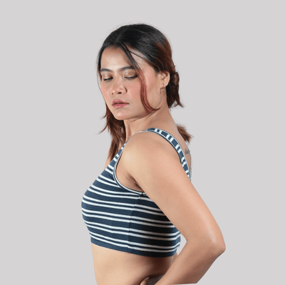 The Seaside Ease Cotton Co-Ord Set For Women – Womens Co-Ord Sets on Brown Living™. SKU: 011CSNavyWhiteStripe-NavyS. Img 4.