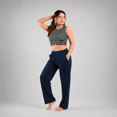 The Sunset Drift Organic Cotton Co-Ord Set for Women – Womens Co-Ord Sets on Brown Living™. SKU: 003CSGrey-Navy-S. Img 1.