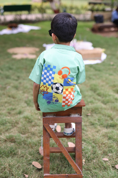 The Sur Squad Boys Co - ord Set | Printed Comfortable Kids Outfit – Kids Daywear Sets on Brown Living™. SKU: SSB56M1. Img 1.