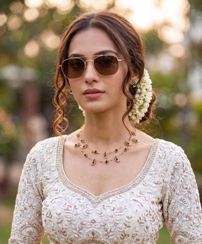 The Sutra Heritage Layered Necklace | Handcrafted Temple-Inspired – Womens Necklaces on Brown Living™. SKU: SAR1016. Img 4.