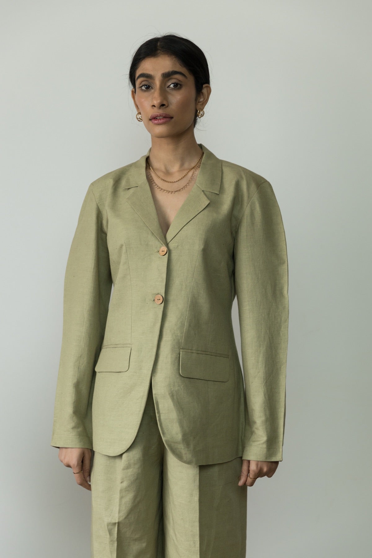 The Waisted Cotton Blazer | Verified Sustainable by Brown Living™