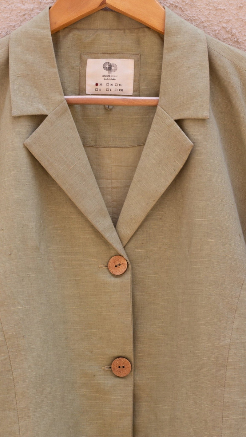 The Waisted Cotton Blazer | Verified Sustainable Womens Jacket on Brown Living™