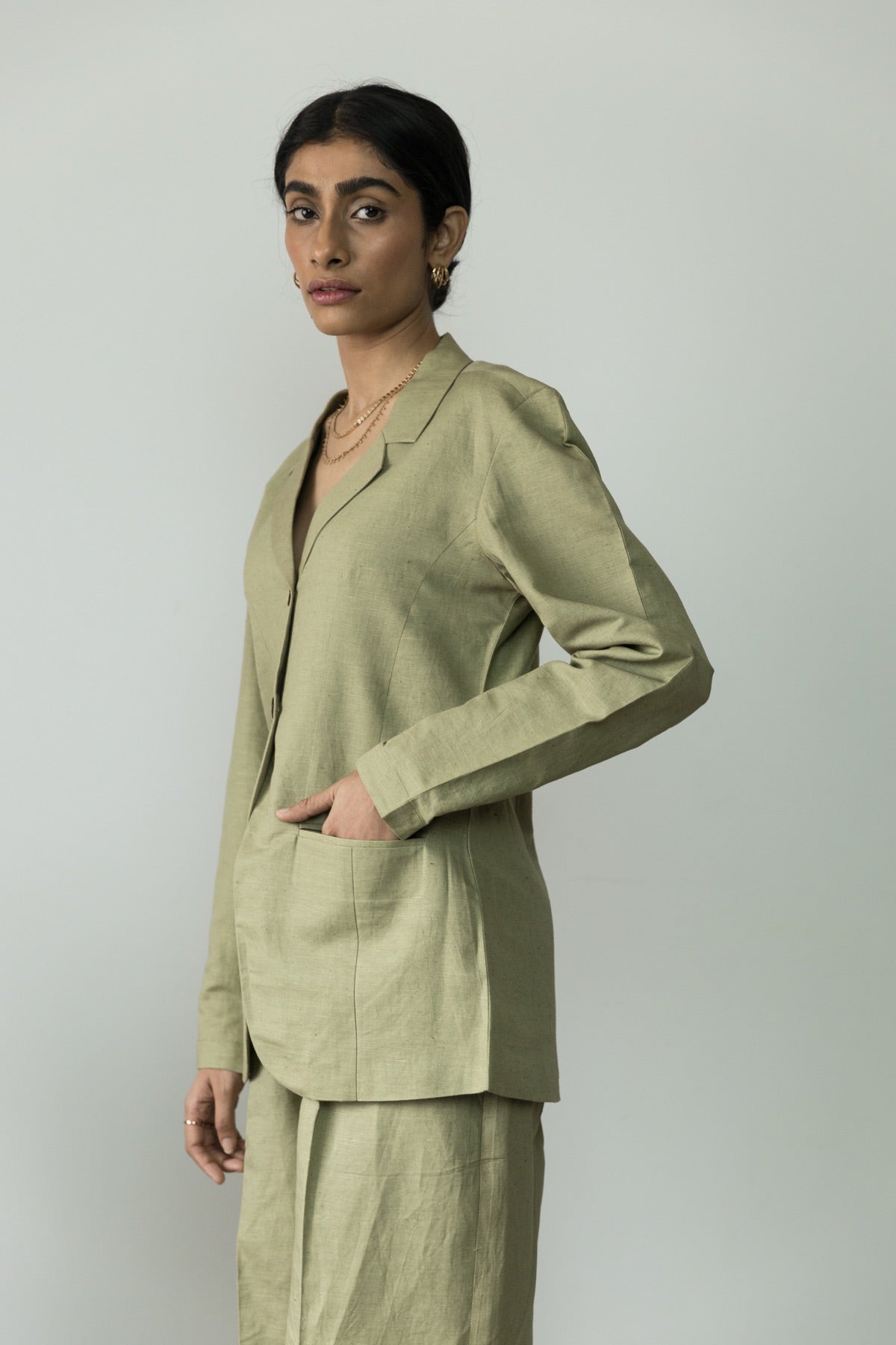 The Waisted Cotton Blazer | Verified Sustainable by Brown Living™