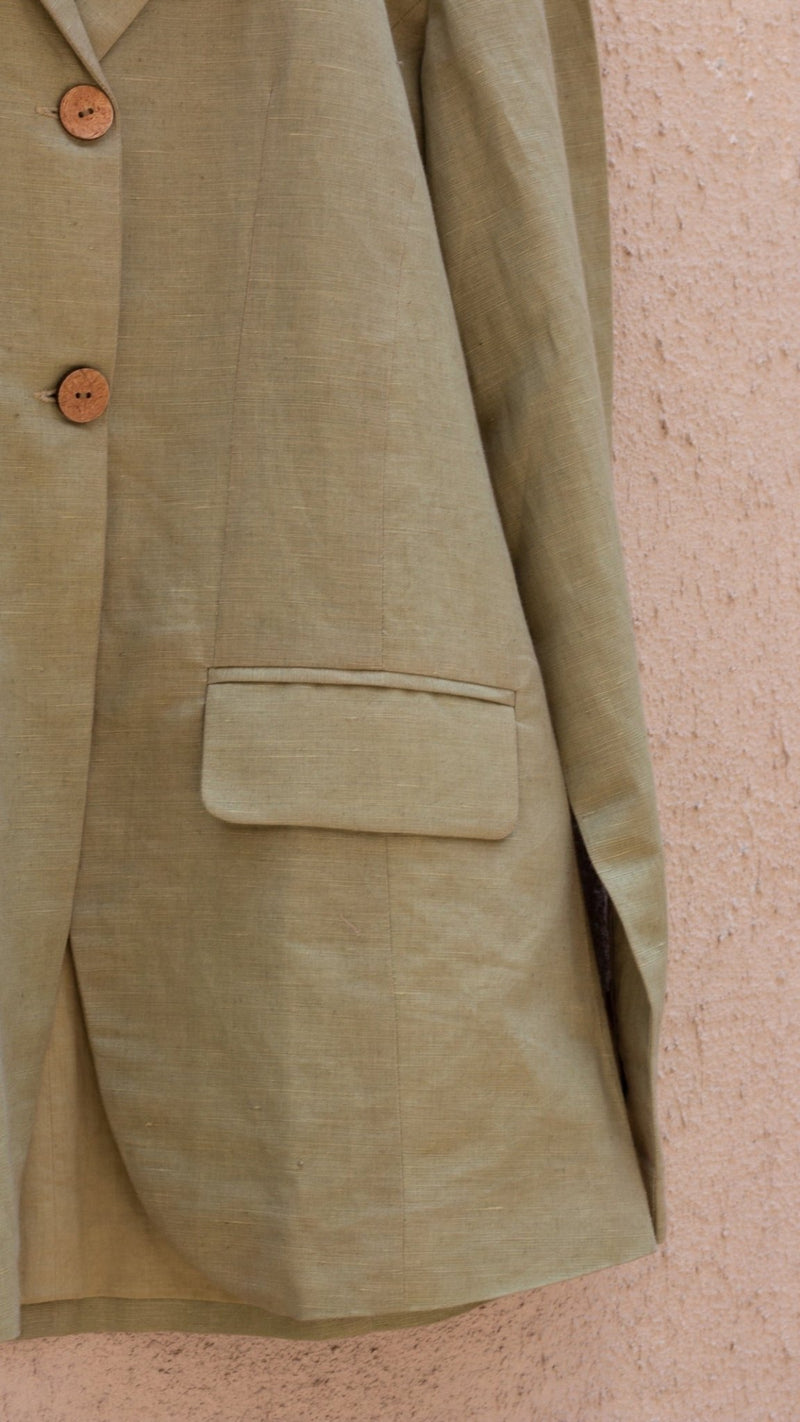 The Waisted Cotton Blazer | Verified Sustainable Womens Jacket on Brown Living™