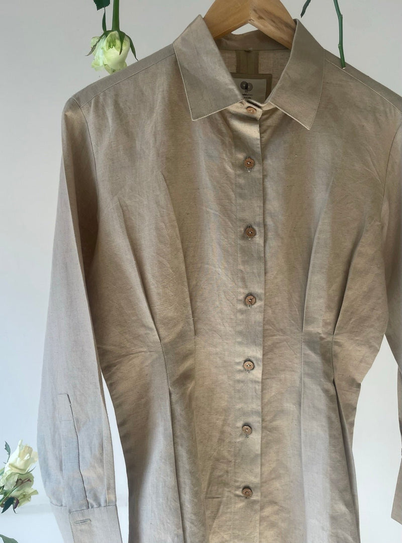 The Waisted Hemp Cotton Shirt | Verified Sustainable Womens Jacket on Brown Living™