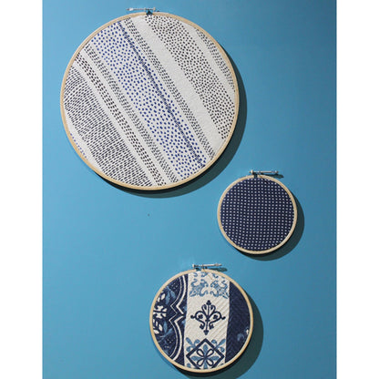 Navy Upcycled Cotton Wall Art (Pack Of 3) | Verified Sustainable by Brown Living™