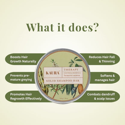 Therapy Shampoo Bar for Hair Growth & Nourishment – 55g – Hair Shampoo by Kaura available on Brown Living™. . SKU: KI385. Img 4.
