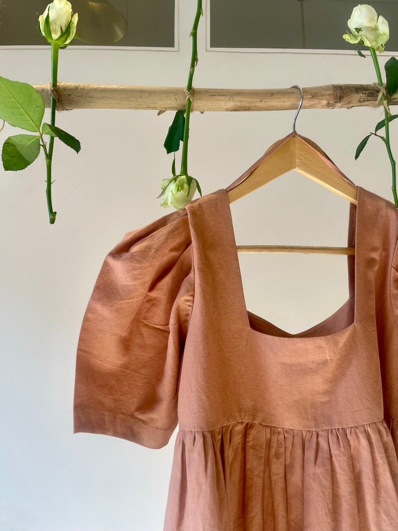 Tiered Mini hemp Cotton Dress | Verified Sustainable Womens Dress on Brown Living™