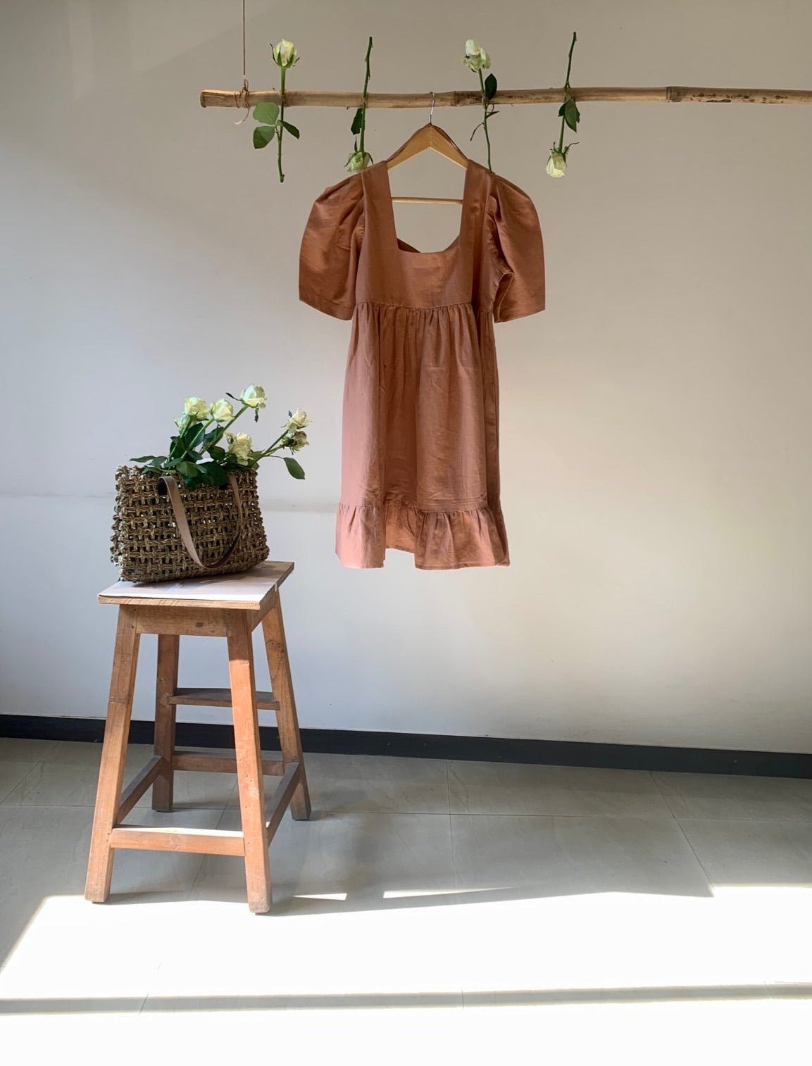 Tiered Mini hemp Cotton Dress | Verified Sustainable by Brown Living™